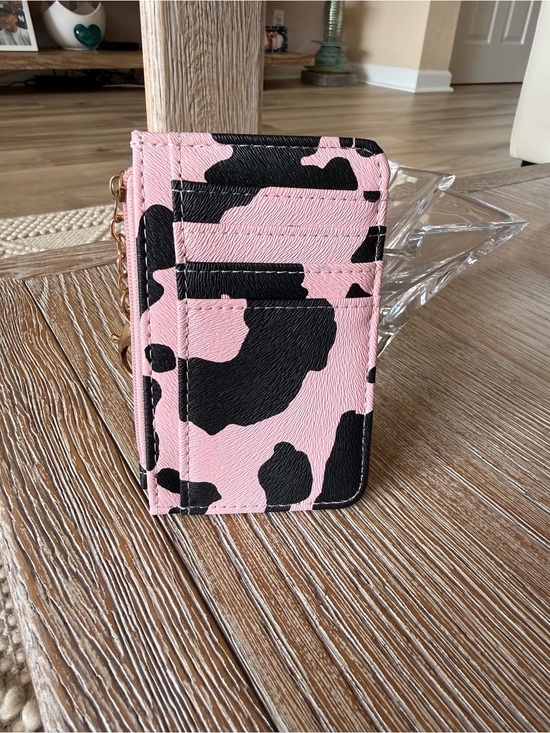 Accessories - Pink and Black Cow Print Card Holder